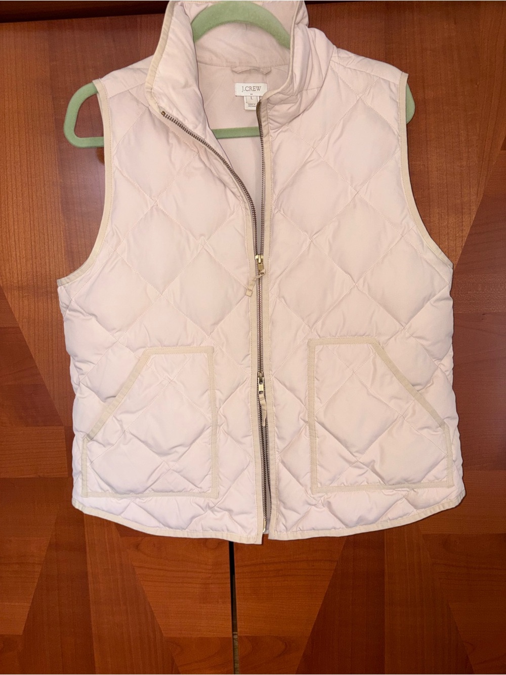 J. Crew Quilted Puffer Vest in Soft Cream